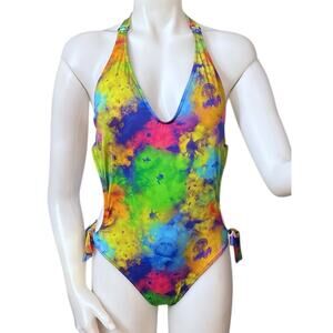 Vilebrequin Batik Blue Holi Party Print Swimsuit SIze Large (Us 8/10)